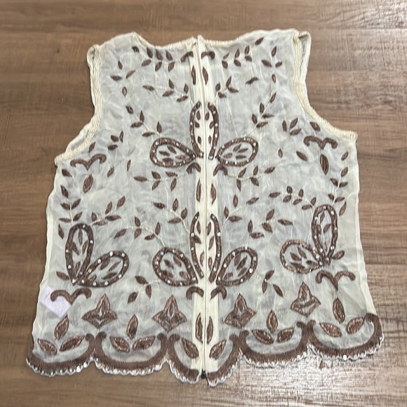 Calypso Christian Cello 100% silk embroidered top medium - Picture 4 of 6